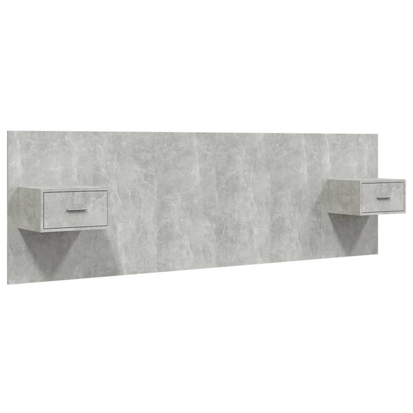vidaXL Tête de lit avec armoires Gris béton Bois d'ingénierie