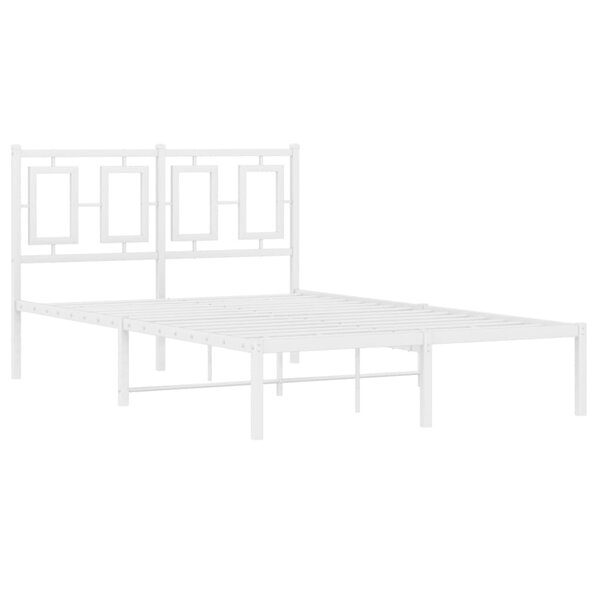 vidaXL Cadre de lit métal avec tête de lit blanc 120x190 cm