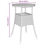 vidaXL Ensemble de Salle à Manger de Jardin de 3 Pièces Noir Poly Rattan