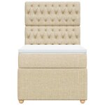 vidaXL Sommier à lattes de lit et matelas Crème 90x190 cm Tissu