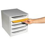 Module De Classement Ecobox+ Office 5 Tiroirs - Gris - Exacompta