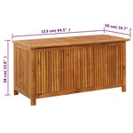 vidaXL Boîte de rangement de jardin 113x50x58 cm Bois d'acacia solide