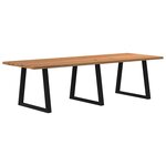 vidaXL Table à manger marron clair bois de chêne massif rectangulaire
