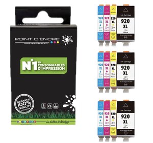 920XL - 3 X Pack de 4 Cartouches D'encre Noir/Cyan/Magenta/ Jaune - Grande capacité