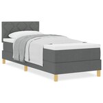 vidaXL Lit boxspring avec matelas Gris foncé 80 x 200 cm tissu