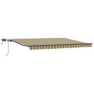 vidaXL Auvent Rétractable Vert et jaune 400 ×300 cm tissu