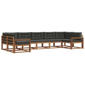 vidaXL Ensemble de canapés d'extérieur 7 Pièces Naturel et Anthracite