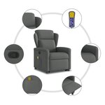 vidaXL Fauteuil de massage inclinable Gris foncé Tissu
