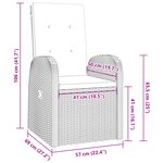Set de salle à manger de jardin 5 pièces avec coussins en poly rattan gris