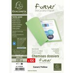 Paquet de 100 chemises Forever® 220 100% recyclé 24x32cm Canari EXACOMPTA