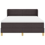 vidaXL Lit à Ressorts avec Matelas Crème 90x200 cm Tissu Marron foncé