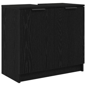 vidaXL Cabinet de salle de bain Chêne noir 64 5 x 33 5 x 59 cm
