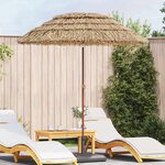 vidaXL Parasol de plage Marron Ø 160 x 196 cm Acier