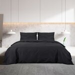 vidaXL Ensemble de housse de couette Noir 155x220 cm Microfibre légère
