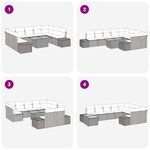 vidaXL Ensemble de canapé de jardin 10 Pièces Beige Poly rotin