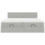 vidaXL Cadre de lit ottoman avec matelas gris clair 200x200 cm velours