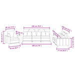 vidaXL Ensemble de canapés 3 Pièces avec coussins crème tissu