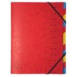 Trieur agrafé avec élastiques 12 compartiments - Couleurs Aléatoires EXACOMPTA
