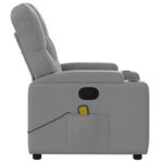 vidaXL Fauteuil de massage inclinable Gris clair Tissu