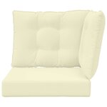 vidaXL Coussin de canapé d'extérieur 3 Pièces Crème Polyester