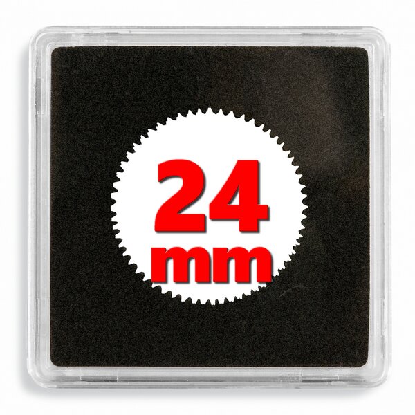 Capsules numismatiques carrées Quadrum 24mm. Paquet - 10 capsules