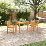 vidaXL Ensemble de salle à manger pour jardin 3 Pièces Marron