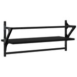 vidaXL Étagères murales avec barres 2 Pièces noir 65x25x30 cm