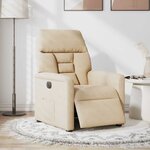 vidaXL Fauteuil inclinable électrique crème tissu microfibre