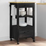 vidaXL Chariot de cuisine Uni Noir