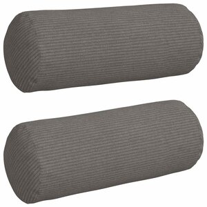 vidaXL Coussins d'accent 2 pc Tissu en velours côtelé Gris clair