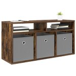 vidaXL Basboard avec tiroir Chêne fumé 87 x 27 5 x 43 cm