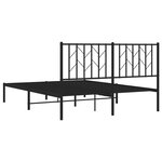 vidaXL Cadre de lit métal sans matelas avec tête de lit noir 140x190cm