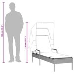 vidaXL Chaise longue avec auvent marron résine tressée