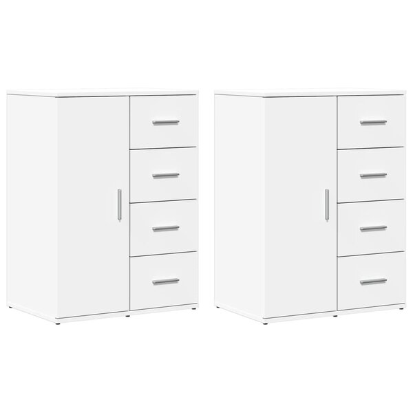 vidaXL Buffets 2 Pièces blanc 59x39x80 cm bois d'ingénierie