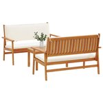 vidaXL Ensemble de canapé de jardin 3 Pièces Marron 120 x 65 5 x 79 cm