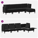vidaXL Ensemble de meubles pour le salon 5 Pièces Noir Velours