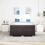 vidaXL Cadre de lit Marron foncé 160 x 200 cm tissu