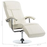 vidaXL Fauteuil TV crème similicuir