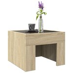 vidaXL Table basse avec LED infini chêne sonoma 40x40x30 cm