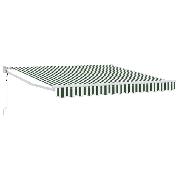 vidaXL Auvent Rétractable Vert et blanc 350 x 250 cm