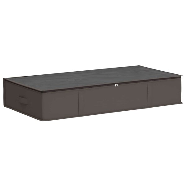 vidaXL Boîte de rangement avec fenêtre transparente Gris Tissu intissé