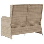 vidaXL Banc inclinable de jardin avec coussins beige résine tressée