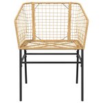 vidaXL Ensemble à manger jardin 5Pièces marron poly rotin verre