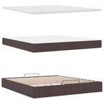 VidaXL Cadre de lit ottoman avec matelas marron foncé 160x200 cm tissu