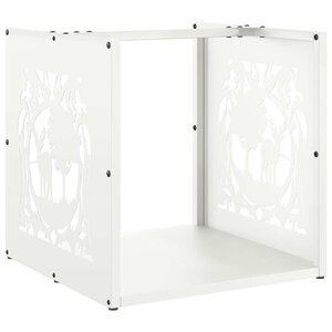 vidaXL Portant de bois chauffage blanc 40x40x40 cm