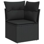 vidaXL Ensemble de canapé de jardin 8 Pièces Noir polyrotin