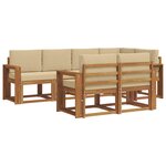 vidaXL Ensemble de canapés d'extérieur 7 pc Naturel et Beige