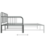 vidaXL Cadre de canapé-lit extensible Gris Métal 90x200 cm