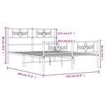 vidaXL Cadre de lit métal sans matelas avec pied de lit noir 135x190cm