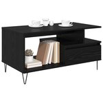 vidaXL Table basse Chêne noir 90 x 49 x 45 cm Bois d'ingénierie